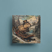 Steampunk Christmas Beaver aanpasbaar Feestdagenkaart