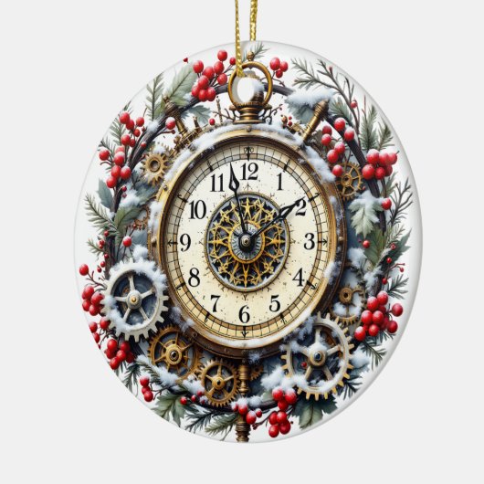 Steampunk Christmas Clock - Victorian Ornament (Links)