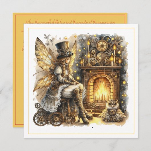 Steampunk Christmas – Fairy by the Fireplace  (Voorkant / Achterkant)
