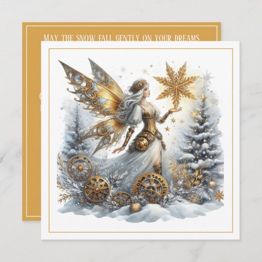 Steampunk Christmas – Golden Fairy with Snowflake (Voorkant / Achterkant)