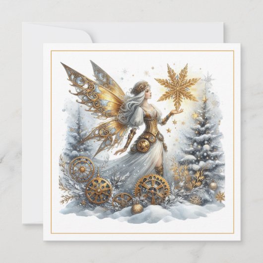 Steampunk Christmas – Golden Fairy with Snowflake  (Voorkant)