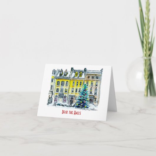 Steampunk Christmas  Hand-Illustrated Feestdagen Kaart (Voorkant)