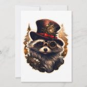 Steampunk Christmas Raccoon Kaart (Voorkant)