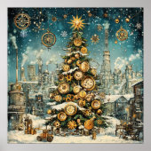 Steampunk Christmas Tree Poster (Voorkant)