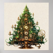 Steampunk Christmas Tree Poster (Voorkant)