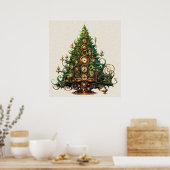 Steampunk Christmas Tree Poster (Keuken)