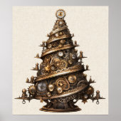 Steampunk Christmas Tree Poster (Voorkant)