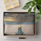 Steampunk Christmas tree with metal gears Tissuepapier (Geschenk)