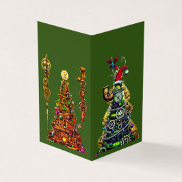 Steampunk Christmas Trees Kaart