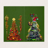 Steampunk Christmas Trees Kaart (Buitenkant ongevouwen)