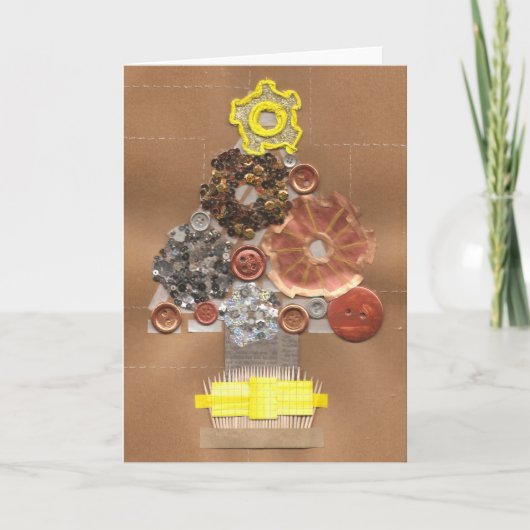 Steampunk Christmas Wenskaart Feestdagen Kaart (Voorkant)