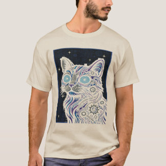 Steampunk Circuit Cat - Cyberpunk Feline Art T-shi T-shirt