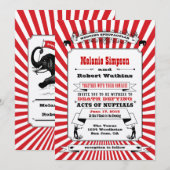 Steampunk Circus Weddenschap Rood Kaart (Voorkant / Achterkant)