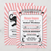 Steampunk Circus Weddenschap Roze Kaart (Voorkant / Achterkant)