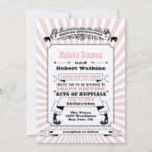 Steampunk Circus Wedding Invitation Blush Kaart (Voorkant)