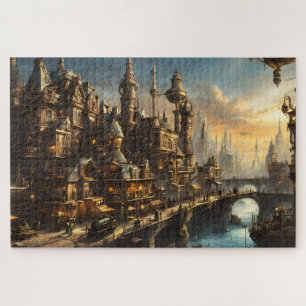 Steampunk City aan de rivier Legpuzzel