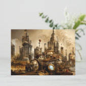 Steampunk City Bedankkaart (Staand voorkant)