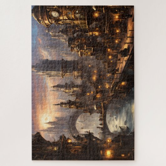 Steampunk City bij Twilight Legpuzzel (Verticaal)