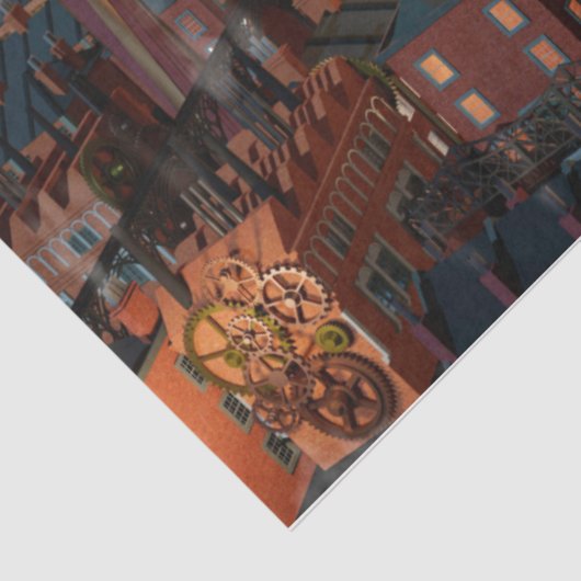 Steampunk City bouwt 20x30 loskoppeling Tissuepapier (Detail)