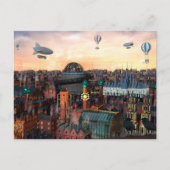 Steampunk City Buildings Briefkaart (Voorkant)