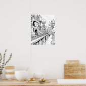 Steampunk City Kleurplaat Poster (Keuken)