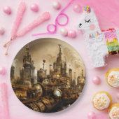 Steampunk City Papieren Bordje (Feest)