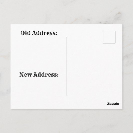 Steampunk City with Balloon New Address Briefkaart (Achterkant)