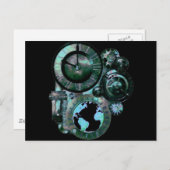 Steampunk Clock Briefkaart (Voorkant / Achterkant)