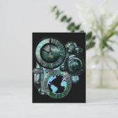 Steampunk Clock Briefkaart (Staand voorkant)