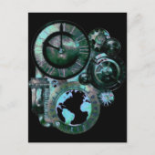Steampunk Clock Briefkaart (Voorkant)