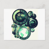 Steampunk Clock Briefkaart (Voorkant)