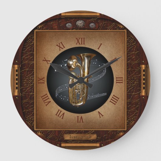 Steampunk Clock~Doublophone~Double Bell Euphonium~ Grote Klok (Voorkant)