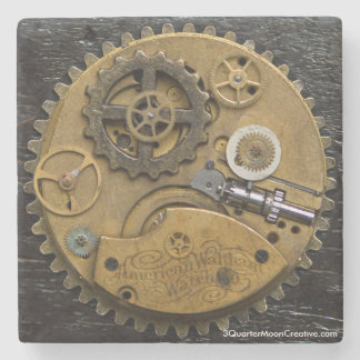 Steampunk Clock Drink Onderzetter, SciFi Stenen Onderzetter