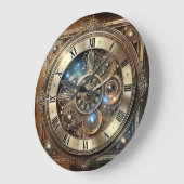 Steampunk Clock – Elegante Mechanische Gear Grote Klok (Hoek)