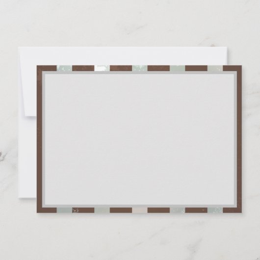 Steampunk Clock- en Turquoise-Rozen op gestreept Aankondiging (Achterkant)