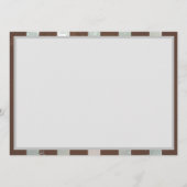 Steampunk Clock- en Turquoise-Rozen op gestreept Advieskaart (Achterkant)