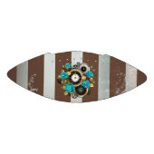Steampunk Clock- en Turquoise-Rozen op gestreept American Football (Paneel)