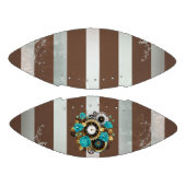 Steampunk Clock- en Turquoise-Rozen op gestreept American Football (Panelen)