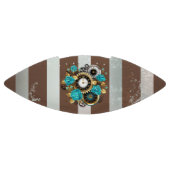 Steampunk Clock- en Turquoise-Rozen op gestreept American Football (Paneel)