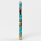 Steampunk Clock- en Turquoise-Rozen op gestreept Case-Mate iPhone Case (Achterkant/rechts)