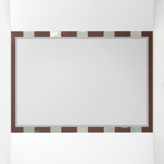 Steampunk Clock- en Turquoise-Rozen op gestreept Drieluik Aankondiging (Binnenkant midden)