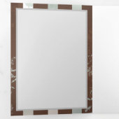 Steampunk Clock- en Turquoise-Rozen op gestreept Drieluik Aankondiging (Binnenzijde eerst)