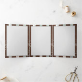 Steampunk Clock- en Turquoise-Rozen op gestreept Drieluik Aankondiging (Binnen)