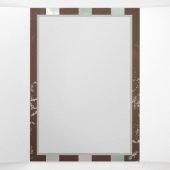 Steampunk Clock- en Turquoise-Rozen op gestreept Drieluik Aankondiging (Binnenkant midden)