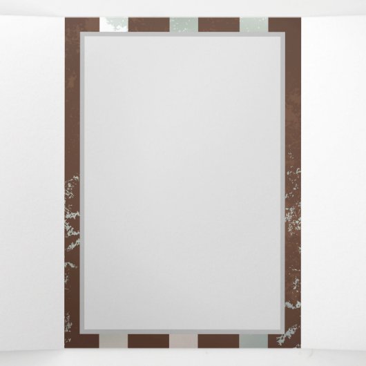 Steampunk Clock- en Turquoise-Rozen op gestreept Drieluik Aankondiging (Binnenkant midden)