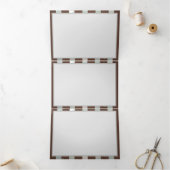 Steampunk Clock- en Turquoise-Rozen op gestreept Drieluik Kaart (Binnen)