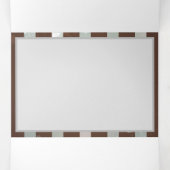 Steampunk Clock- en Turquoise-Rozen op gestreept Drieluik Kaart (Binnenkant midden)