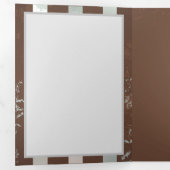 Steampunk Clock- en Turquoise-Rozen op gestreept Drieluik Programma (Binnenzijde eerst)