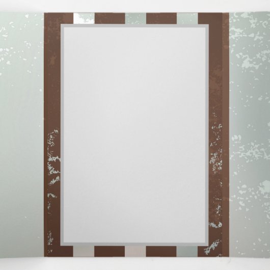 Steampunk Clock- en Turquoise-Rozen op gestreept Drieluik Programma (Binnenkant midden)