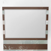 Steampunk Clock- en Turquoise-Rozen op gestreept Drieluik Programma (Binnenzijde eerst)